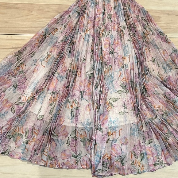 Anthropologie Easel Ruffle Chiffon Floral layered Tie Wrap Dress Size Large. NWT - Picture 3 of 15